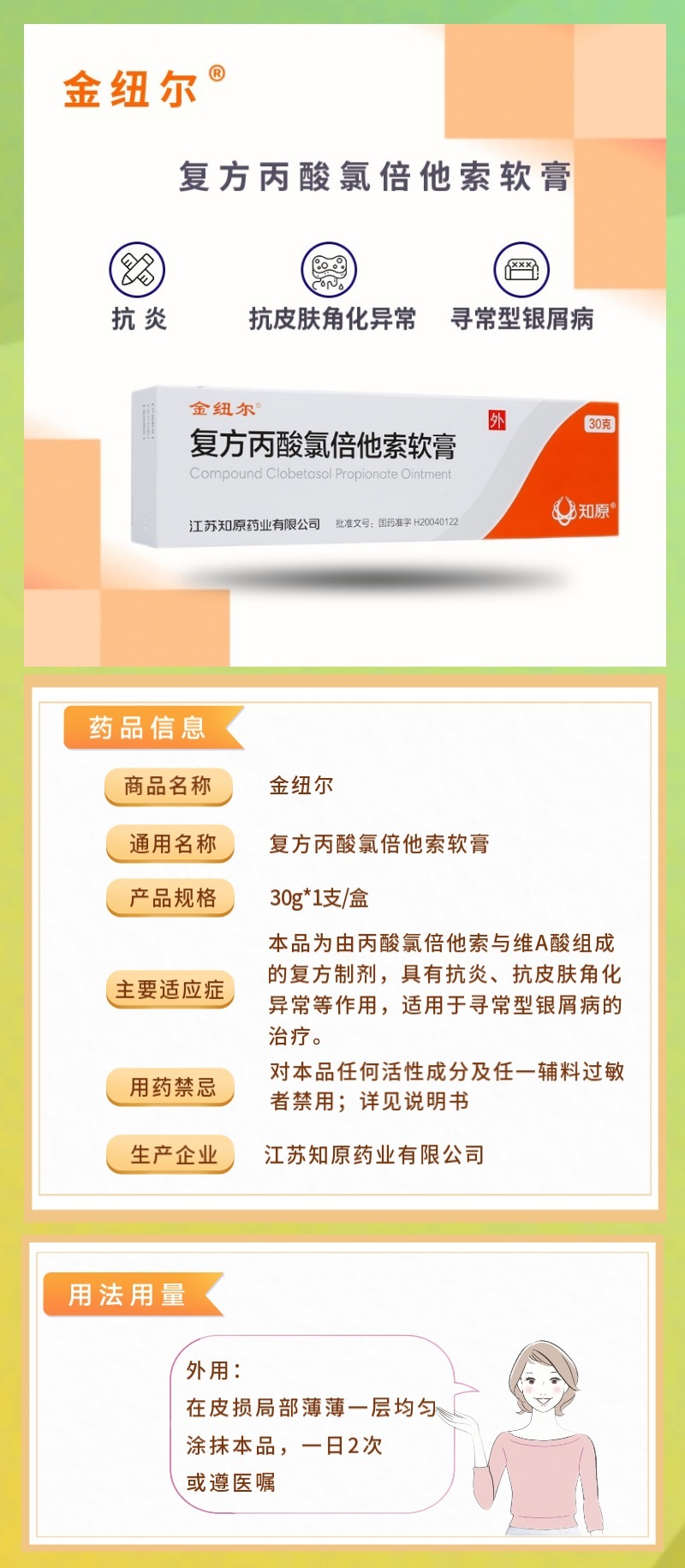 复方丙酸氯倍他索软膏(金纽尔)(复方丙酸氯倍他索软膏)_说明书_作用